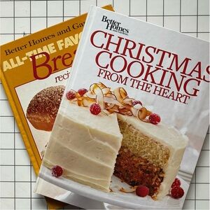 Betty Crocker 2 Hardcover Cookbooks Christmas Cooking and Breads